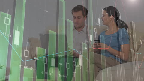 Couple Analyzing Finances with Technology at Home