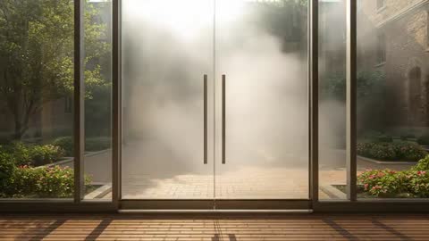 Mysterious Fog Drifting Into Serene Courtyard