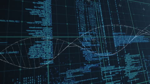 Digital DNA Data Processing Technology Concept