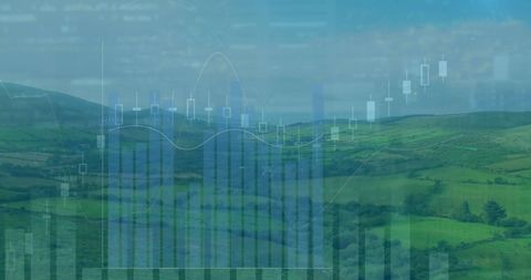 futuristic data integration with green landscape background - Download Free Stock Images Pikwizard.com