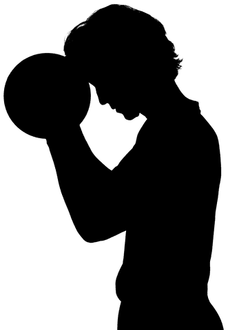 Transparent Silhouette of Sporty Man with Ball