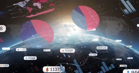 Global Data Visualization Display with Charts and Graphs