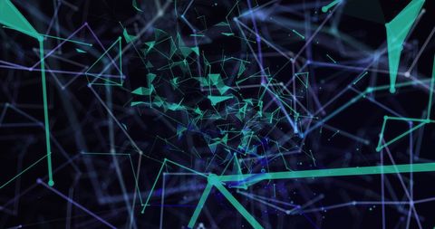 Abstract Plexus Network on Black Background with Technology Design - Download Free Stock Images Pikwizard.com