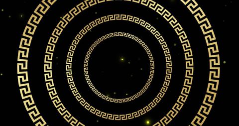 Glowing Geometric Circles on Black Background