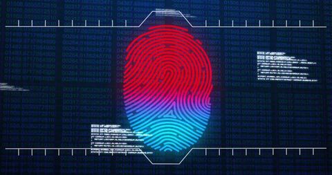 Biometric Fingerprint Scanner in Digital Data Environment - Download Free Stock Images Pikwizard.com