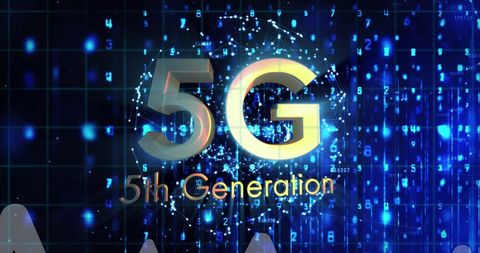 5G Technology Concept with Digital Hologram and Network Elements - Download Free Stock Images Pikwizard.com