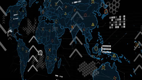 Global Data Network with Animated Technology Interface