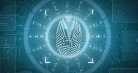 Digital Fingerprint Scanner on Futuristic Interface - Download Free Stock Images Pikwizard.com