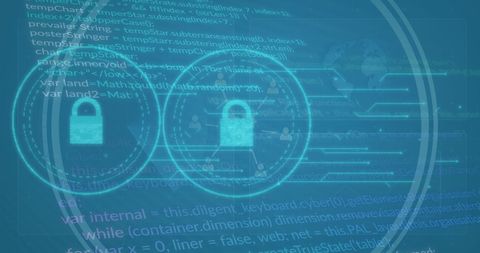 Cybersecurity Conceptual Art with Digital Padlocks and Data Flow - Download Free Stock Images Pikwizard.com