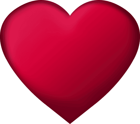 Vibrant Red Heart on Transparent Background Valentine's Icon