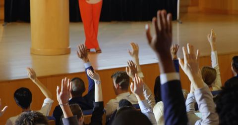 Diverse Audience Participating in Educational Lecture Seminar