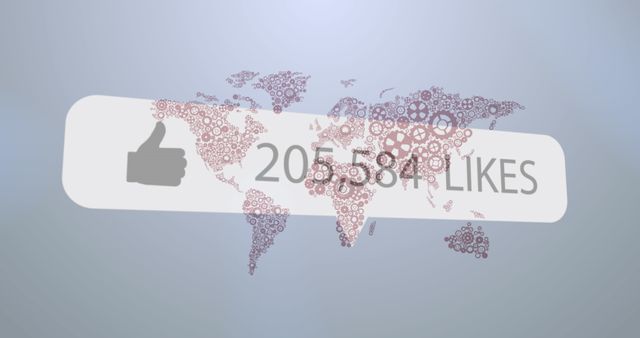 Social Media Likes Counter Over World Map Background - Download Free Stock Images Pikwizard.com