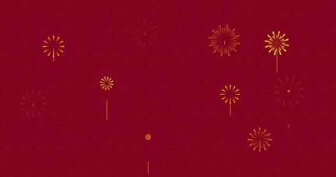 Festive Gold Fireworks on Red Background for Chinese New Year Celebration - Download Free Stock Images Pikwizard.com