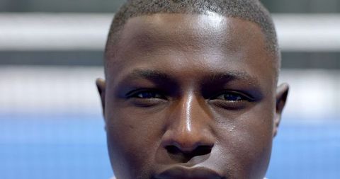 Athletic expression of determination at urban stadium