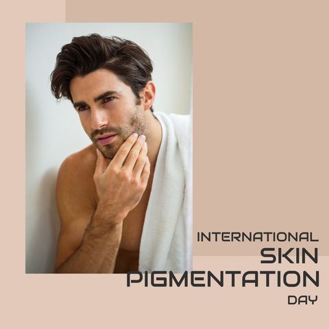 handsome man promoting international skin pigmentation day - Download Free Stock Templates Pikwizard.com