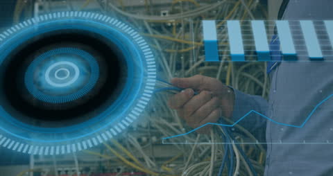 Engineer Working with Data Processing Overlay