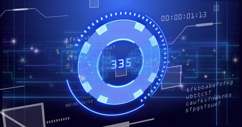 Futuristic Digital Data Interface with HUD in Blue Tones - Download Free Stock Images Pikwizard.com