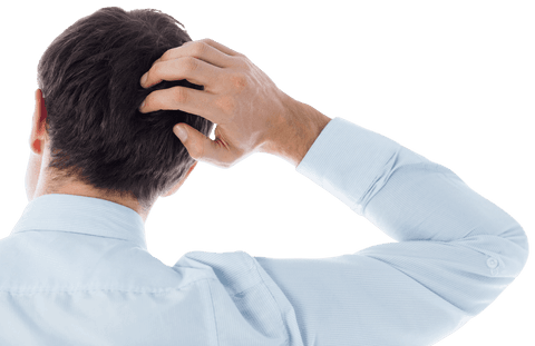 Transparent Image of Businessman Scratching Head in Thought - Download Free Stock Videos Pikwizard.com