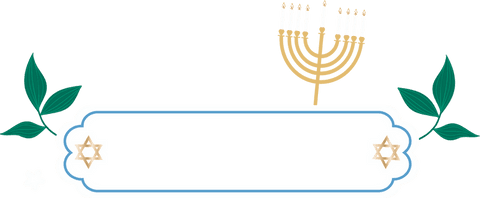 Elegant Hanukkah Decorative Label with Menorah on Transparent Background