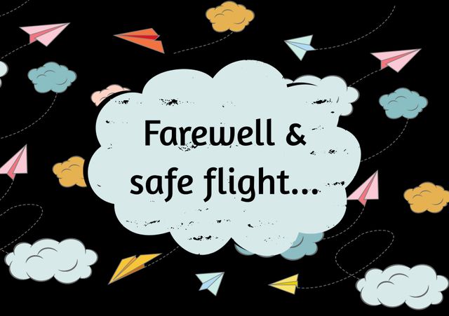 Farewell and Safe Flight Cloud Illustration with Paper Airplanes - Download Free Stock Templates Pikwizard.com