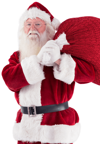 Santa Claus Carrying Gift Bag Isolated on Transparent Background - Download Free Stock Videos Pikwizard.com