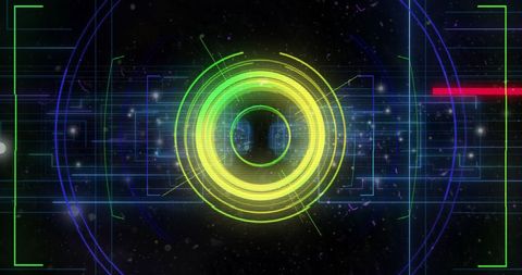 Futuristic Digital Interface with Scanning Scope and Light Trails - Download Free Stock Images Pikwizard.com