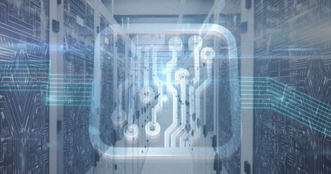 Futuristic Microprocessor Interface in Data Center - Download Free Stock Images Pikwizard.com