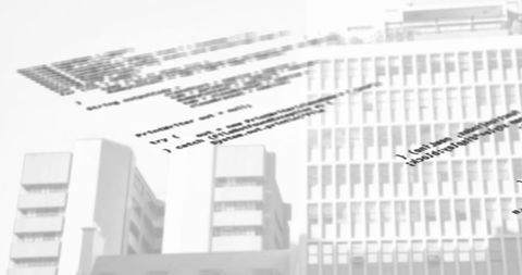 Digital Code Projection Over Modern Cityscape - Download Free Stock Images Pikwizard.com