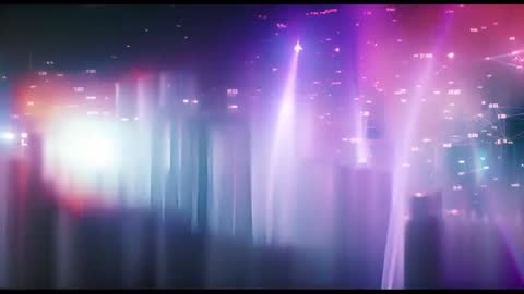 Abstract Futuristic Data with Purple Streaks of Light