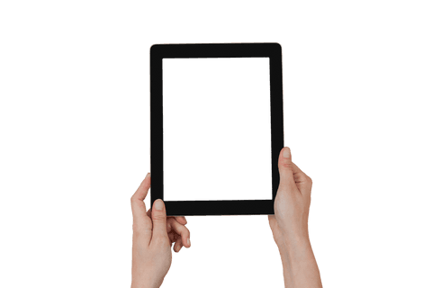 Hands Holding Transparent Digital Tablet Isolated on White Background - Download Free Stock Videos Pikwizard.com