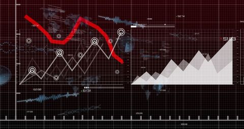 Digital Financial Interface with Dynamic Graphs and Data Analysis - Download Free Stock Images Pikwizard.com
