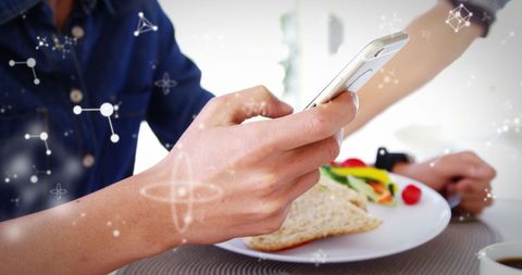 Connected Breakfast: Bonding Over Food and Technology - Download Free Stock Images Pikwizard.com