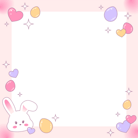 charming flat bunny decorative frame transparent background - Download Free Stock Videos Pikwizard.com