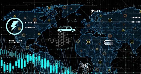 Digital Interface with Global Network and Data Analytics - Download Free Stock Images Pikwizard.com
