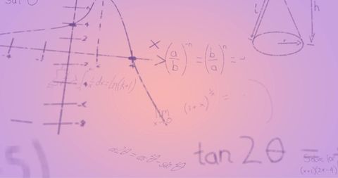 Overlay of Mathematical Formulae on Purple Background