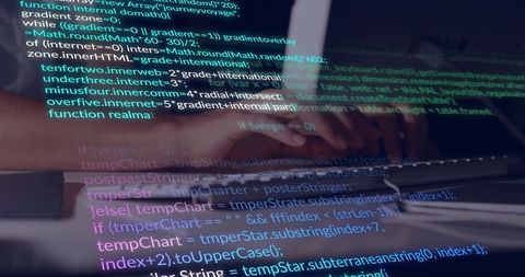 Financial Data Processing with Coding Overlay on Computer Screen - Download Free Stock Images Pikwizard.com
