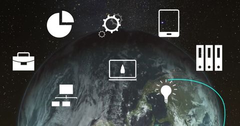 global connectivity and data processing on earth - Download Free Stock Images Pikwizard.com