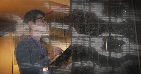 IT Engineer Analyzing Data with Tablet in Server Room - Download Free Stock Images Pikwizard.com