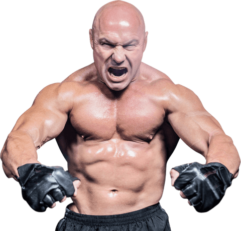 Transparent Angry Fighter Flexing Muscles and Shouting - Download Free Stock Videos Pikwizard.com