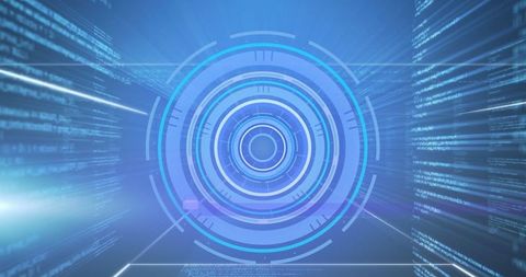 Digital Data Processing with Futuristic Interface on Blue Background - Download Free Stock Images Pikwizard.com