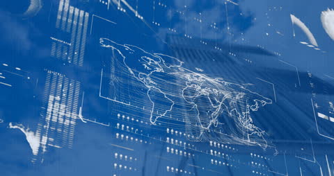 Digital Global Data with Futuristic Technological Overlay