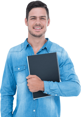 smiling man holding notebook transparent background - Download Free Stock Videos Pikwizard.com