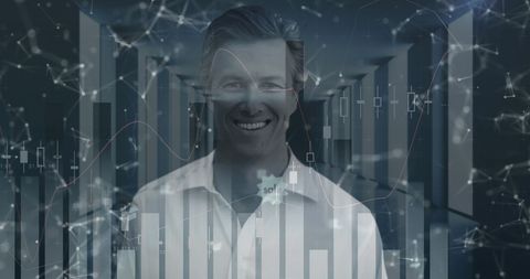 Smiling Businessman Against Digital Data Overlay in Server Room - Download Free Stock Images Pikwizard.com