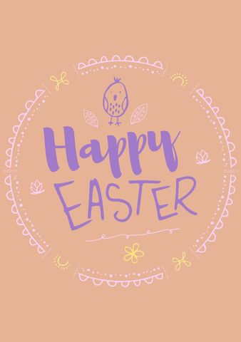 Playful Easter Greeting Card Design with Doodles - Download Free Stock Templates Pikwizard.com