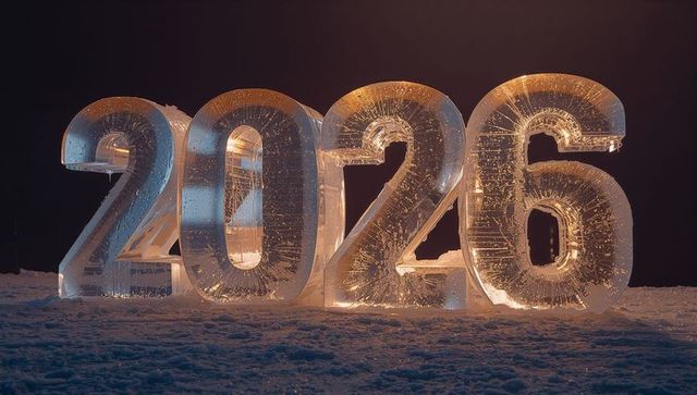 Glowing Ice Sculpture 2026 Casting Warm Light on Snowy Night Outdoor Winter Display