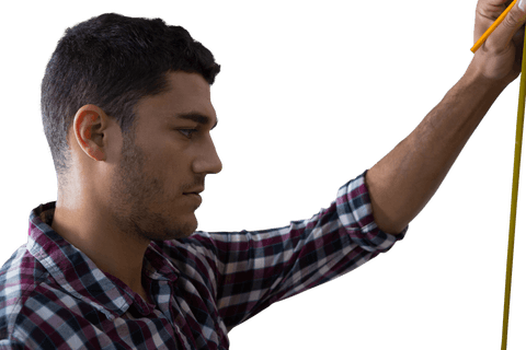 caucasian male worker measuring with precision transparent - Download Free Stock Videos Pikwizard.com