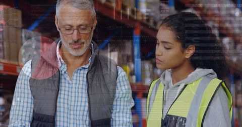 Warehouse Employees Analyzing Digital Data for Logistics - Download Free Stock Images Pikwizard.com