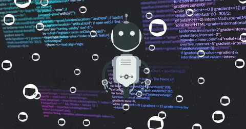 AI Chatbot Amid Digital Code and Connectivity Icons - Download Free Stock Images Pikwizard.com