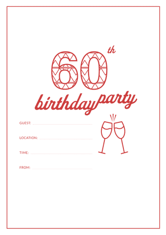 60th Birthday Party Invitation Transparent Red Design - Download Free Stock Videos Pikwizard.com