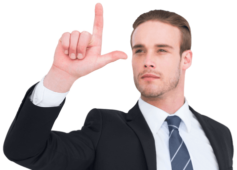 Businessman Pointing Up Transparent Gradient Background Winning Success - Download Free Stock Videos Pikwizard.com